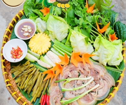 Bò tơ cuốn bánh tráng